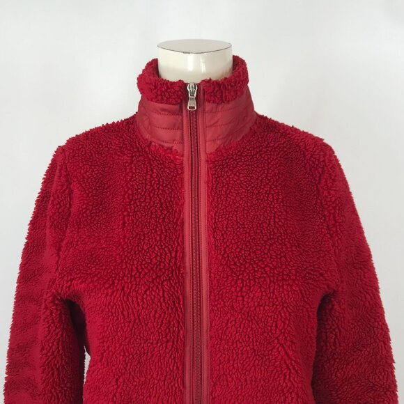 LAUREN RALPH LAUREN ~ WOMENS XS ~ RED FLEECE FULL ZIP JACKET - Picture 2 of 6